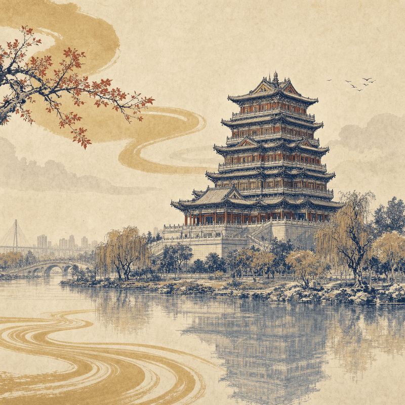 滨州市地标插画
