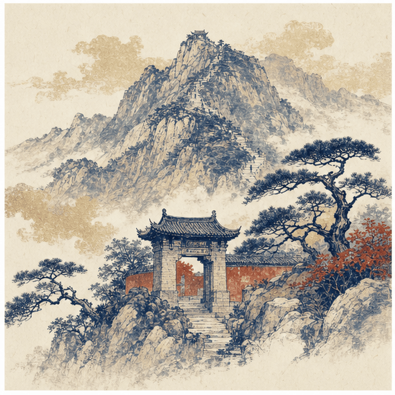 泰安市地标插画